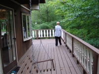 Deck facing the 13th fairway of Wilderness Valley golf course.