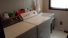Washer and dryer on main level.